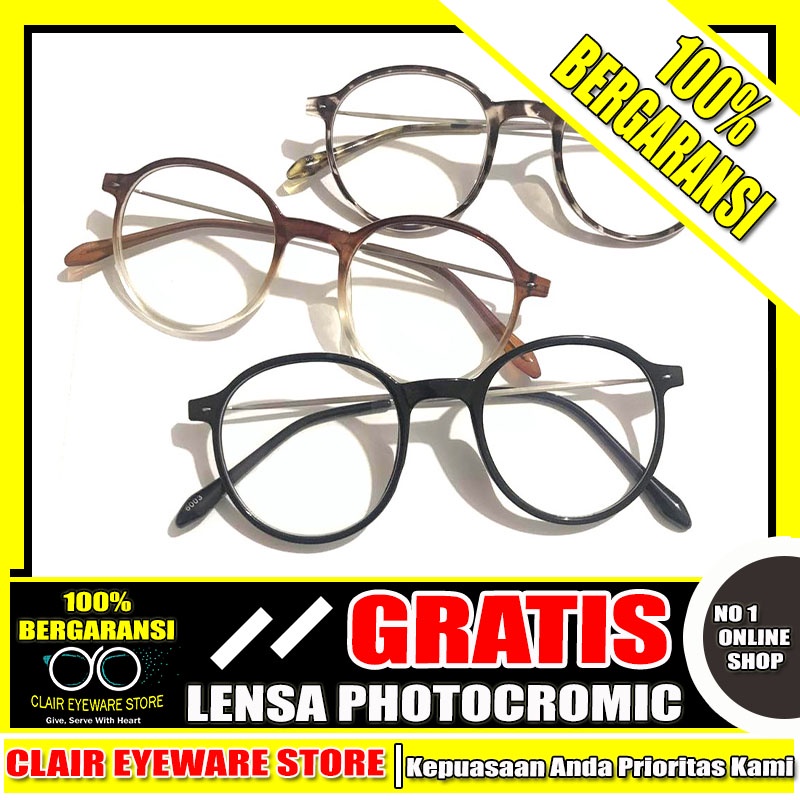 Clair Eyeware CO 71 Optik Melawai Frame Kacamata Motif Sport Plastik Lentur  Blueray Photocromic Ant