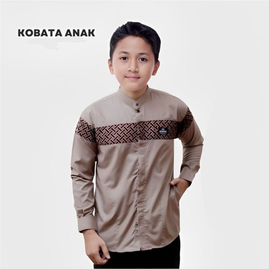 Baju Koko Kurta Ayah dan Anak Lengan Panjang Matt Cotton M L XL