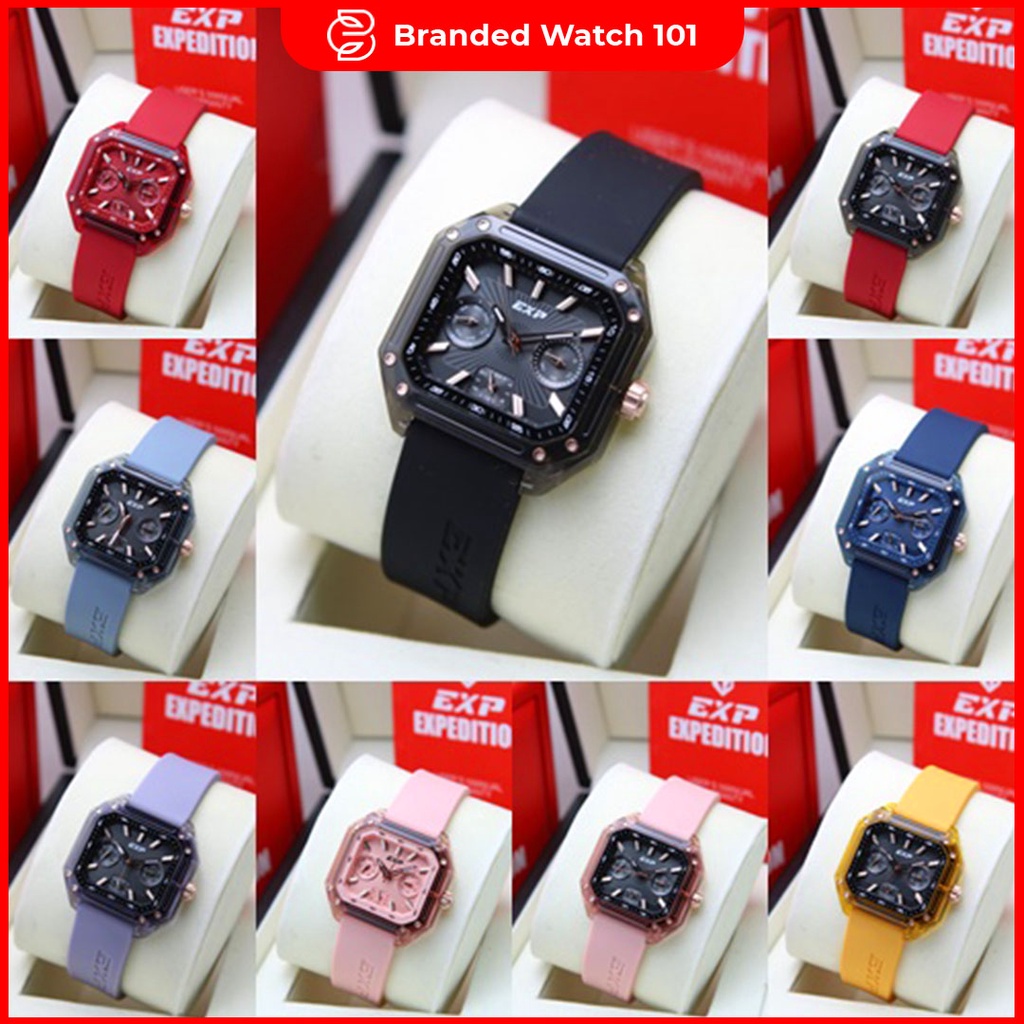 ORIGINAL Jam Tangan Wanita Expedition E 6840 / E6840 / 6840 Garansi Resmi 1 Tahun, Rubber