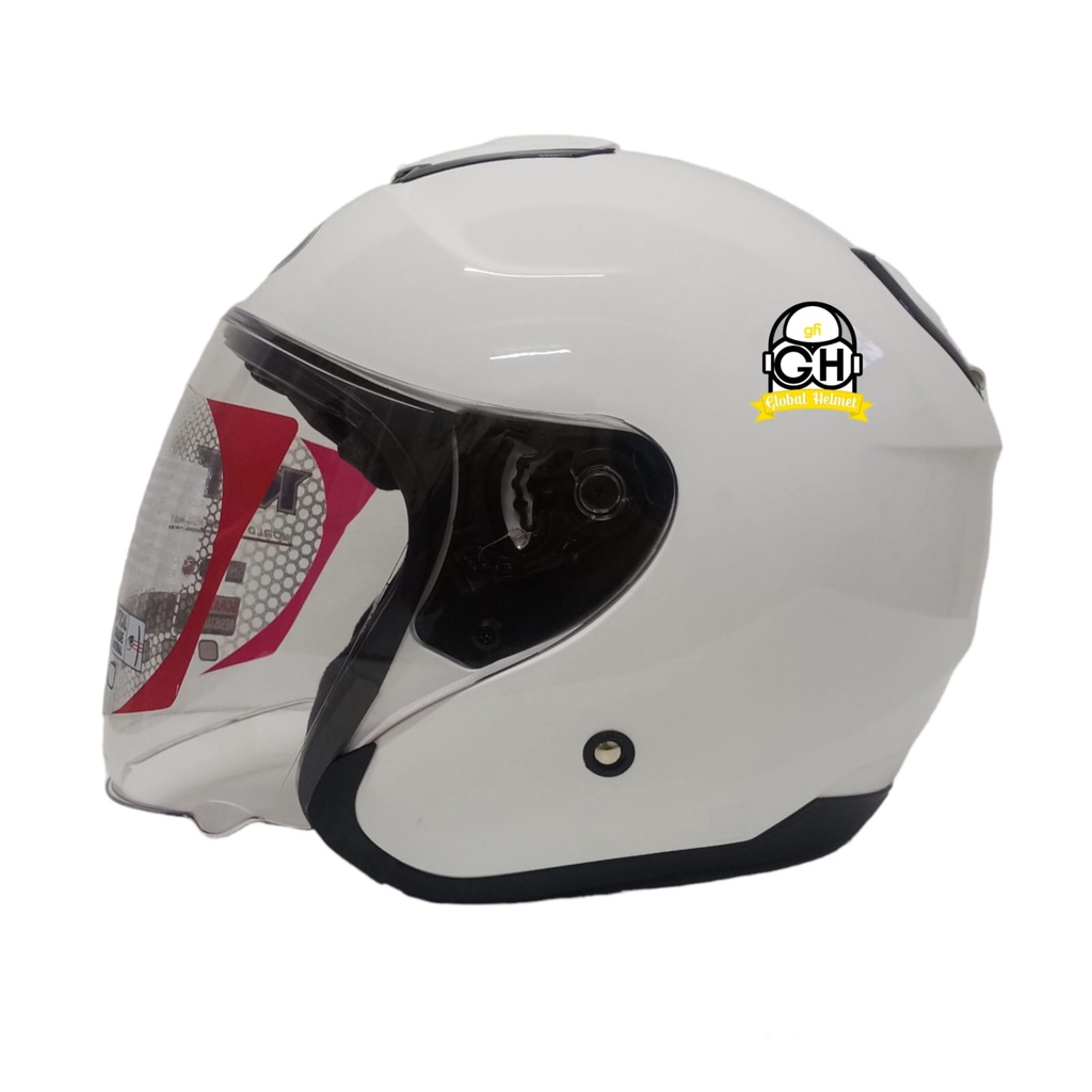 HELM KYT KYOTO SOLID WHITE HALF FACE SINGLE VISOR