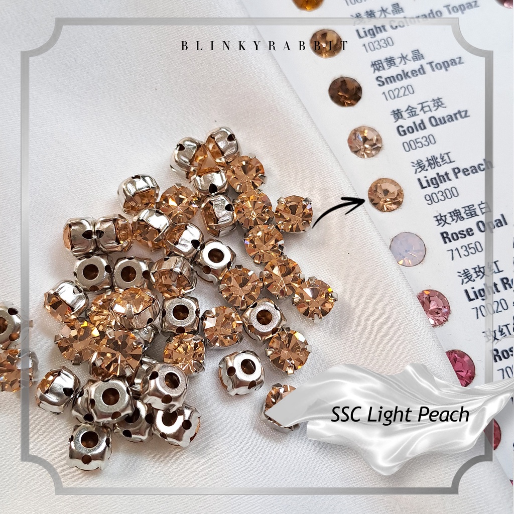 Kristal Cangkang Bulat Preciosa SSC 16 Light Peach