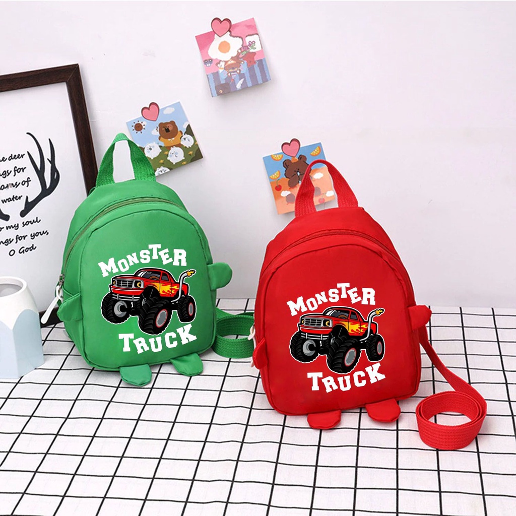 PVJ - Ransel Anak Balita Sekolah PAUD TK Terbaru Motif Monster Truck
