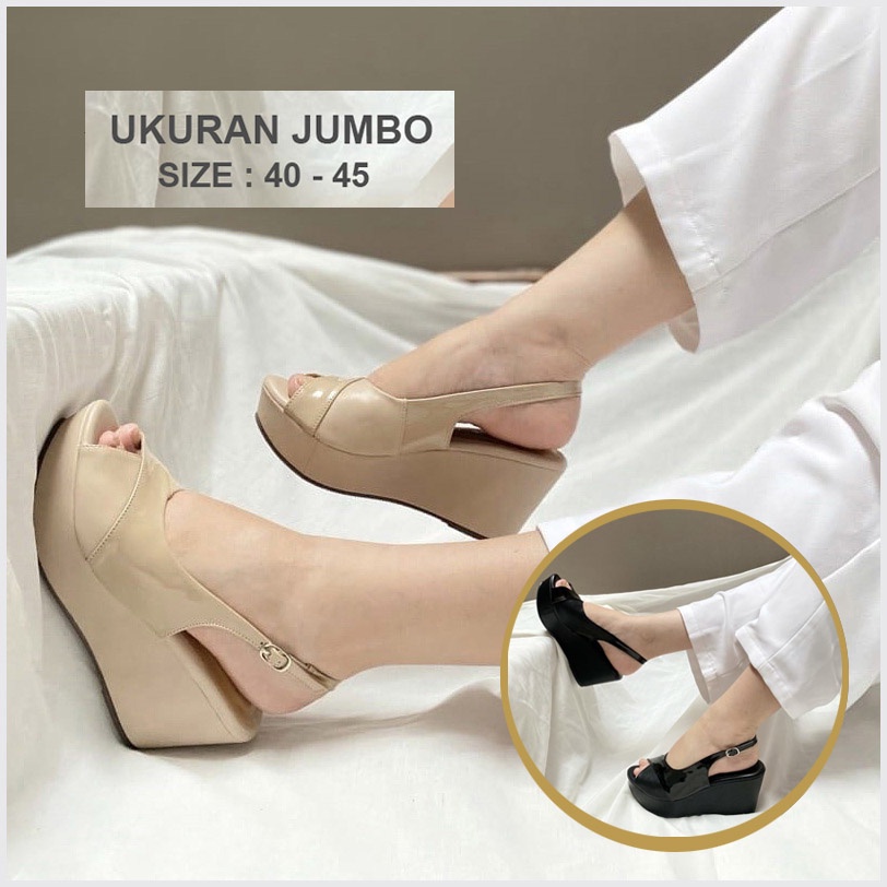 ALENA WEDGES PREMIUM |Big Size| Sandal Sepatu Wanita Ukuran Besar 40 41 42 43 44 45