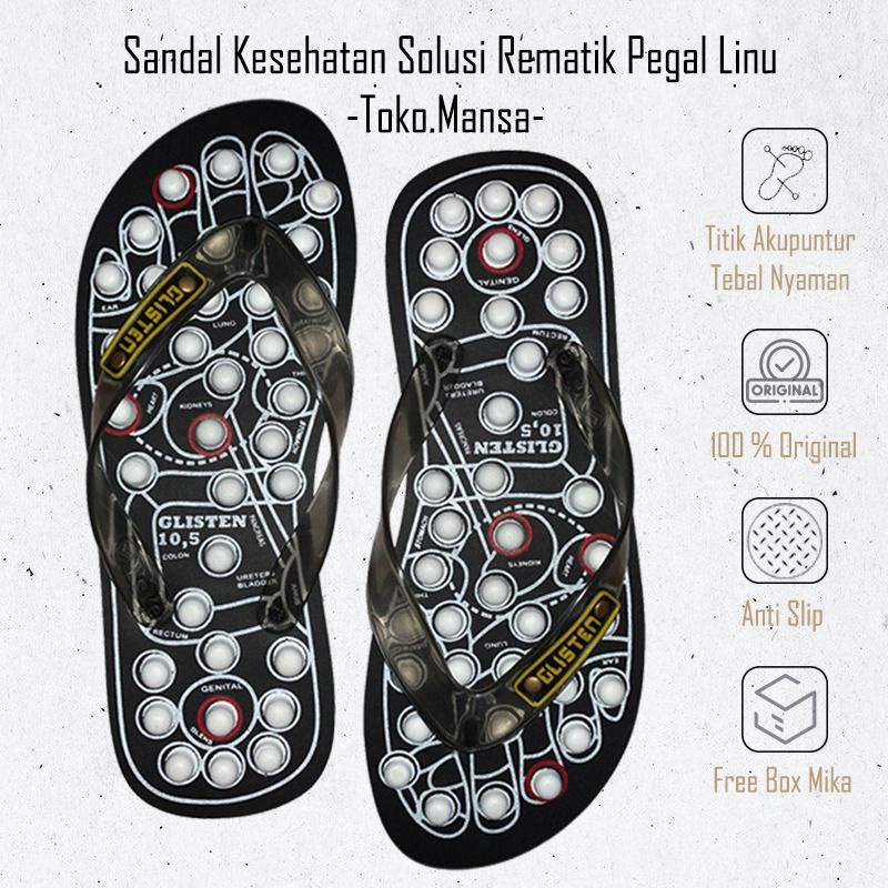Sandal Kesehatan-Sandal Terapi-Sandal Rematik-Sandal Akupuntur-Sandal Reflexy Refleksi-Glisten Swiss