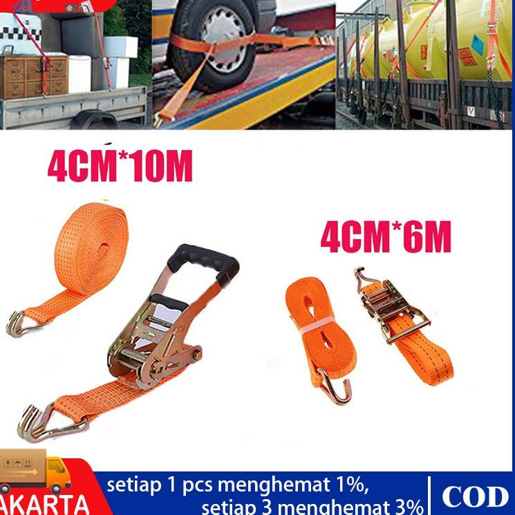 ← rachet tie down/8-10 meter Trek belt /10 ton tali sound/tali barang/Track bing cargo lashing 5CM*8