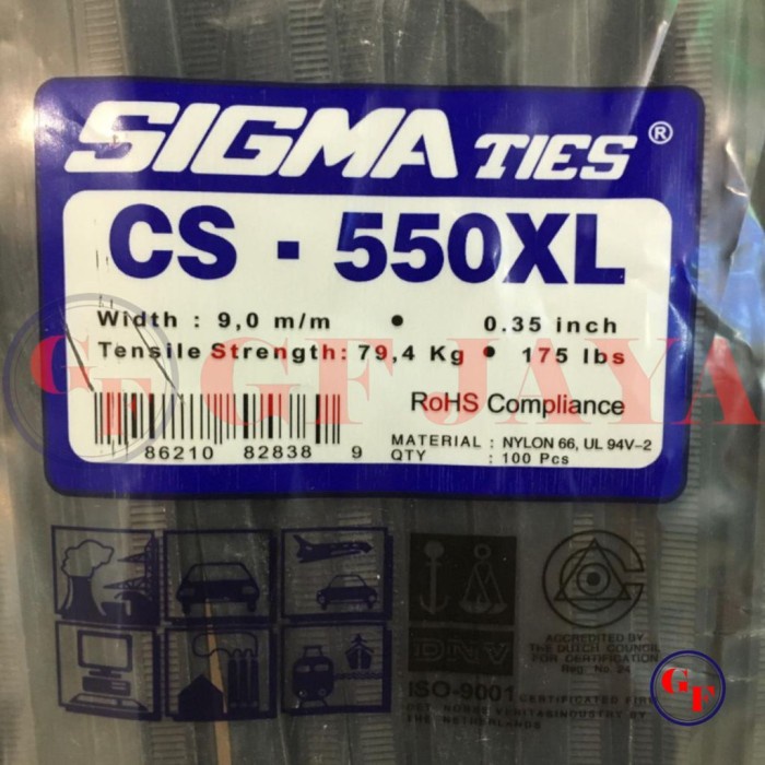 

Kabel Ties / Cable Tie Sigma 550 Xl Hitam / Putih Star Seller