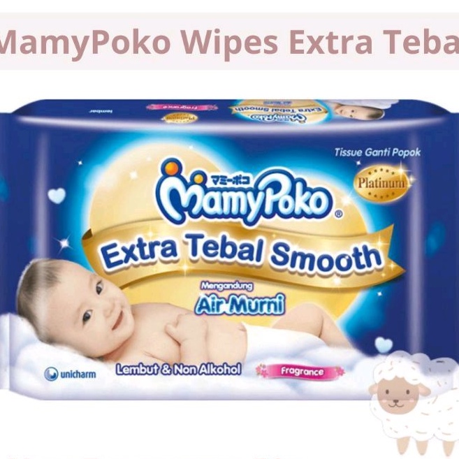 Tissue Basah MamyPoko Ganti Popok Extra Tebal Smooth Fragrance isi 50