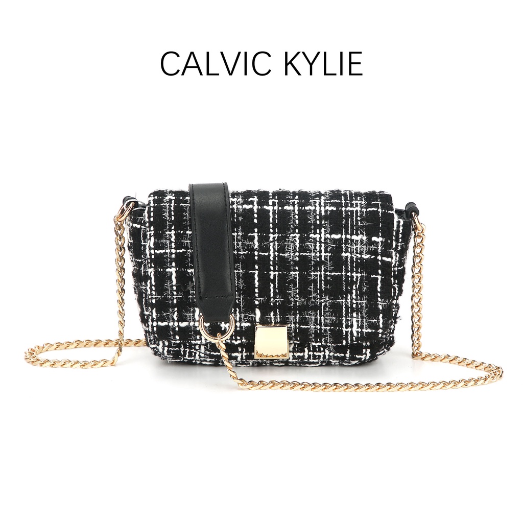 bestpromo calvic kylie-tas wanita sling bag/tas selempang rantai pendek tas mini sling bag rajut