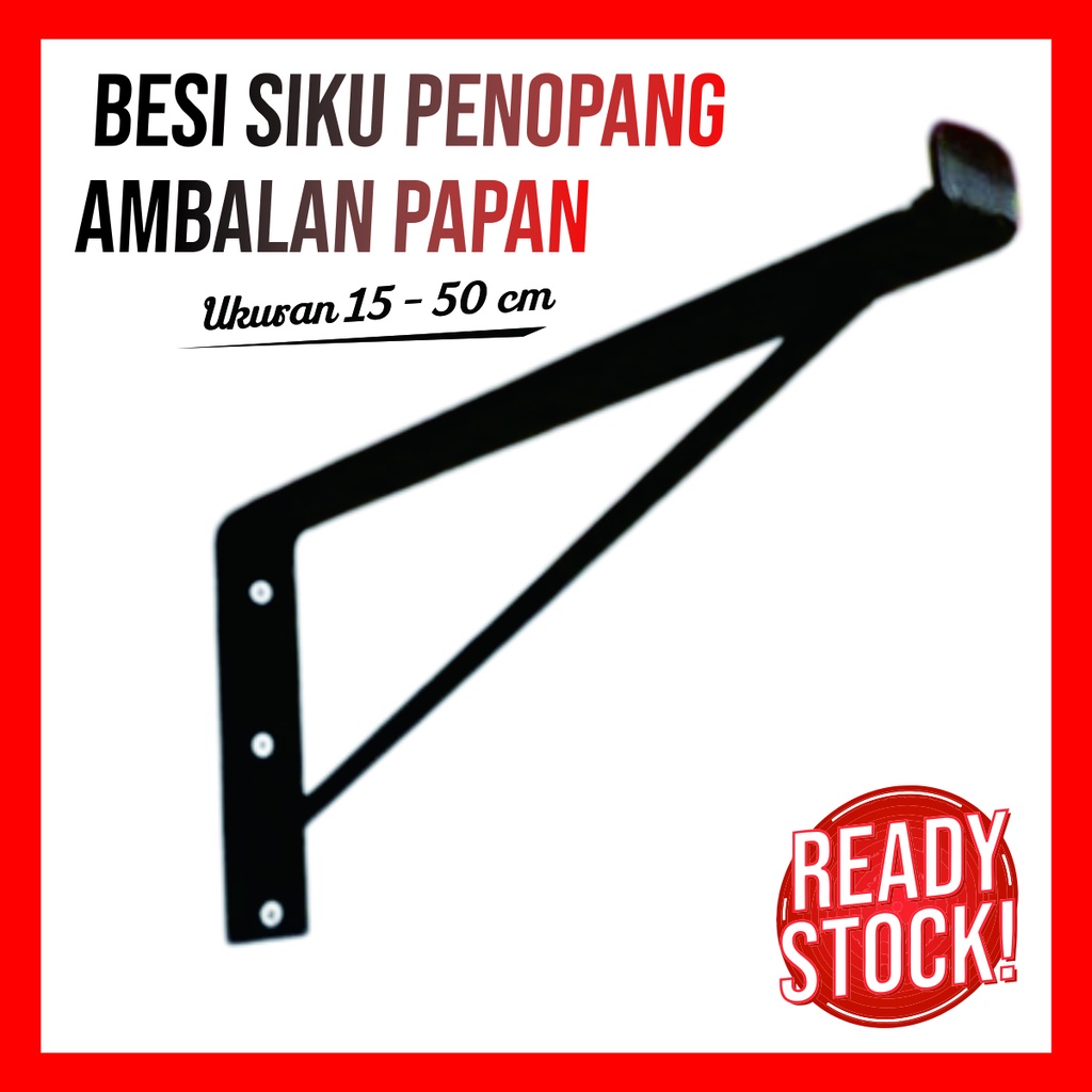 Besi Siku Penopang Ambalan Papan Rak | SIku Besi Dinding | Bracket Rak Holder | Rak Besi Siku Papan 