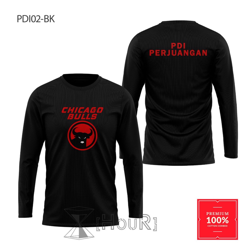 BAJU PDI BAJU KAOS PARTAI PDI PERJUANGAN LENGAN PANJANG LAMBANG BANTENG