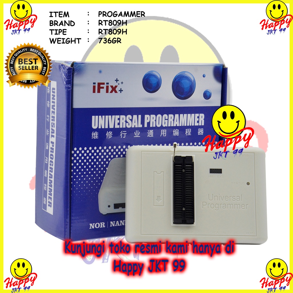 [ HAPPY JKT 99 ] ORIGINAL !!! RT809H RT809 RT 809 H 809H PROGRAMMER ALAT FLASH BIOS UNIVERSAL