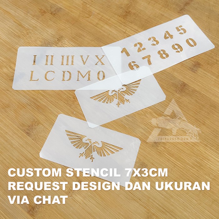 

Terlaris Custom Stencil Ukurab 7X3 3 Design 4 Pcs