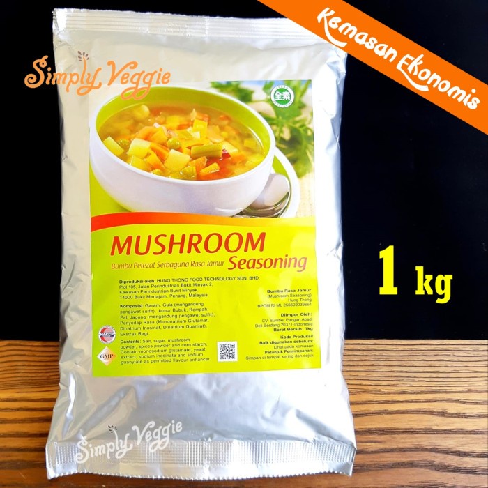 

Vegetarian Mushroom Seasoning 1kg / Vegan Kaldu Jamur Vegetarian