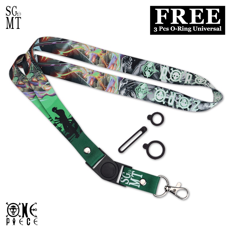 Lanyard id card holder name tag Hp Lanyard full printing ONE PIECE ZORO 3 pcs Oring