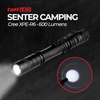 Senter Camping Flashlight Cree XPE-R3 600 Lumens / Senter Led mini Waterproof Tahan Air Super Terang Jarak Jauh Lamp Lampu Senter Emergency Led Tahan Lama Lampu Darurat Malam Camping / Senter Baterai Battery AAA Senter Swat Police Led Flashlight Original