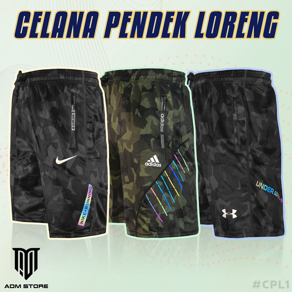 Celana Olahraga Gym Pendek Import Premium Loreng #CPL1