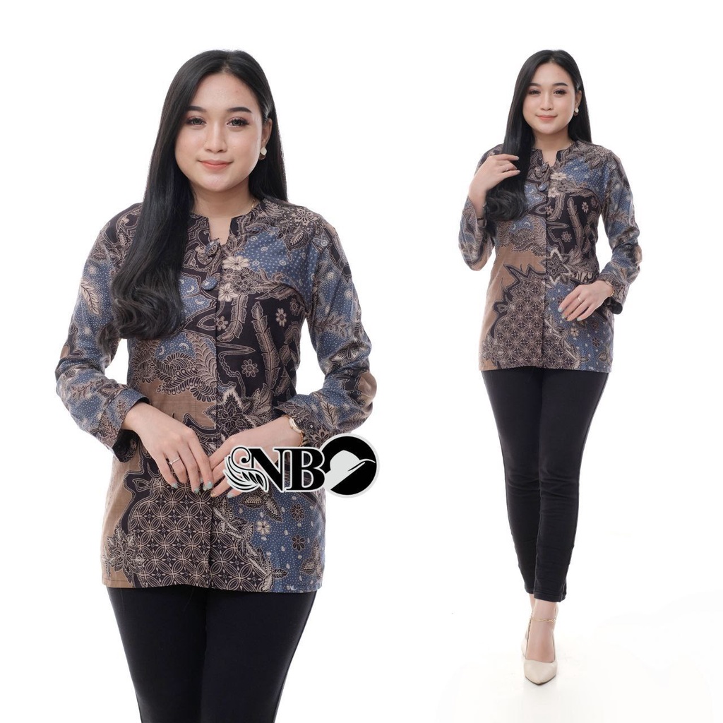 Baju Batik Wanita Modern Atasan Blouse Batik Kerja Kantor Wanita