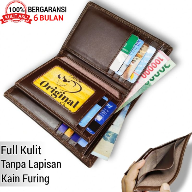 Dompet 100% Full Kulit Asli Luar Dalam Full up Model 3/4