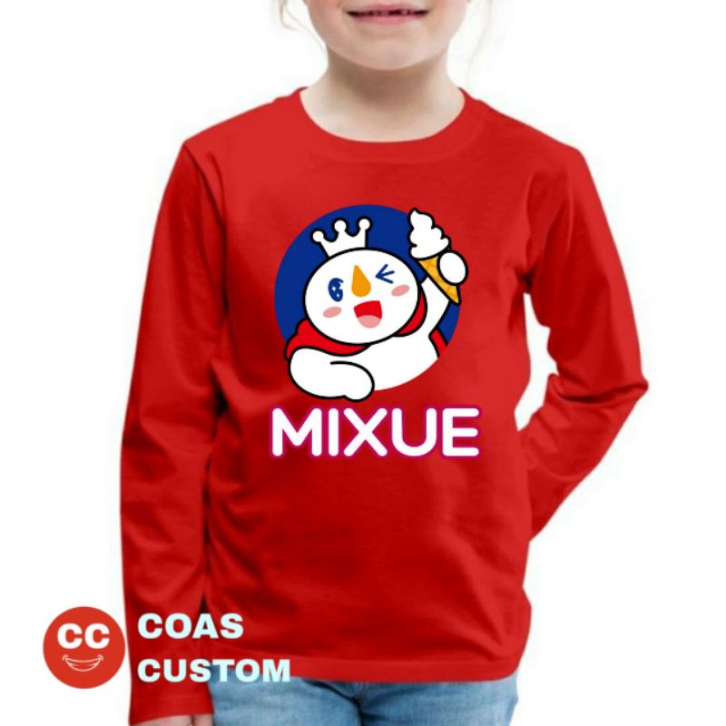 Kaos mixue Baju anak Lengan panjang