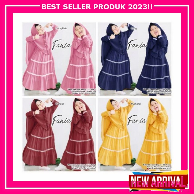 Miselli Kids Syari | Gamis Syari Anak Model Terbaru Lebaran 2023 Kids Fania Mgt Syari Anak Murah Gam