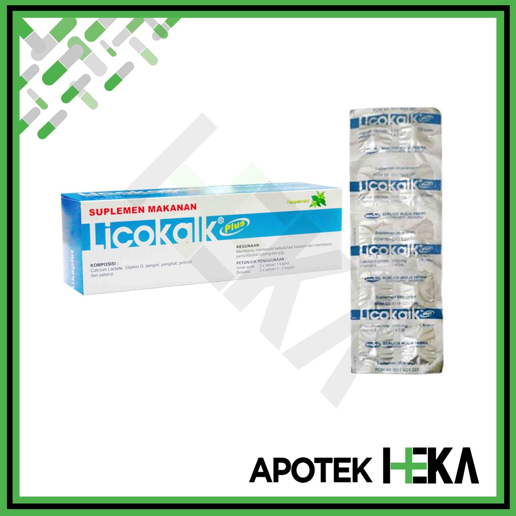 Licokalk Plus Box isi 10x10 Tablet - Suplemen Kalsium Vitamin D (SEMARANG)