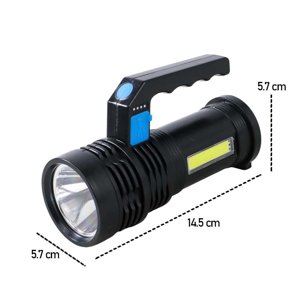LAMPU SENTER LED PORTABLE SUPERTERANG FLASHLIGHT TAHANAIR SENTER LED USB CREE XPE + COB 3W