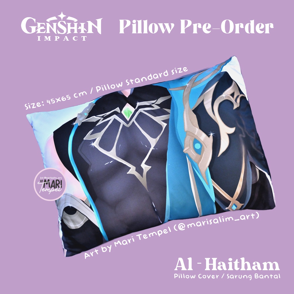 GENSHIN IMPACT PART 1 - Sarung Bantal by Mari Tempel - Bantal Dada Alhaitham - Bantal Anime - Pillow