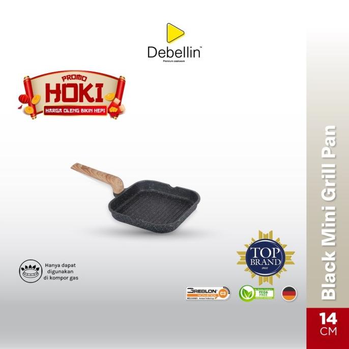 GRILL PAN DEBELLIN MINI GRILL PAN 14 CM - BLACK GRANITE COOKWARE SERIES ATAU EL09I09A82L