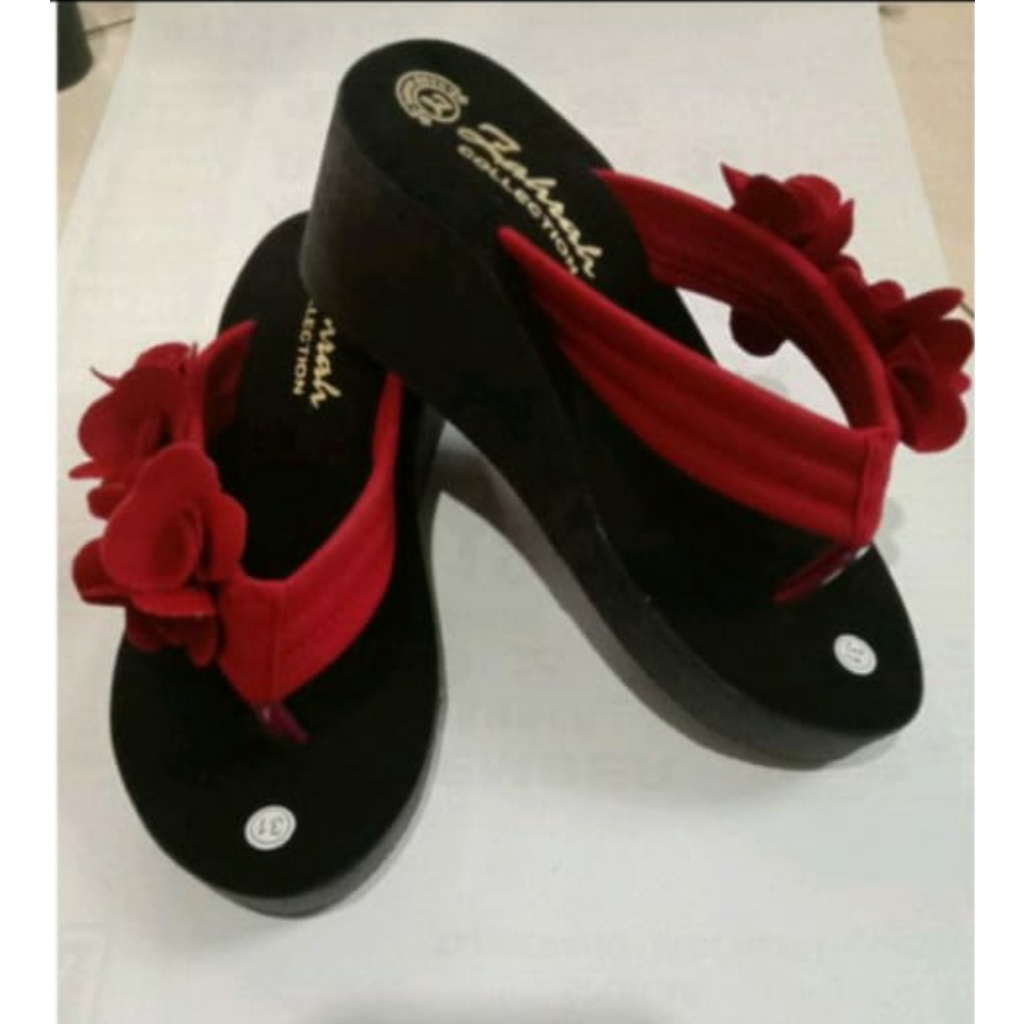 SANDAL WEDGES ANAK BUNGA PINGGIRAN