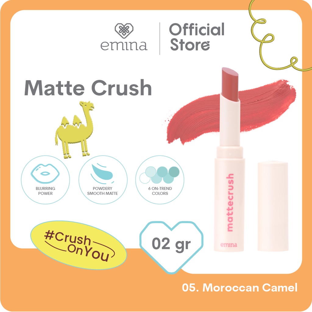 Emina Mattecrush 2 gr - Lip Cream Ringan, Powdery Smooth Matte Finish, Blurring Power