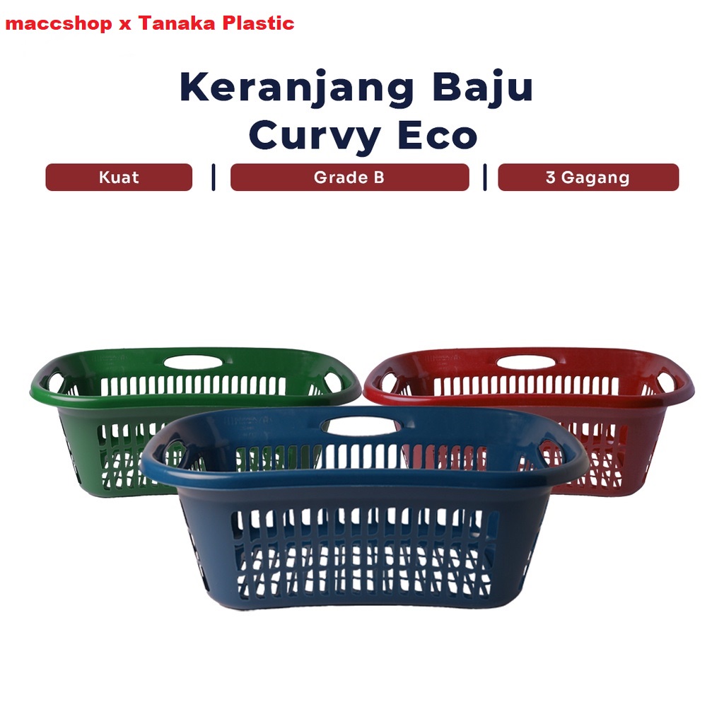 6 PCS KERANJANG BAJU CURVY ECO TANAKA - JUMBO LAUNDRY BASKET