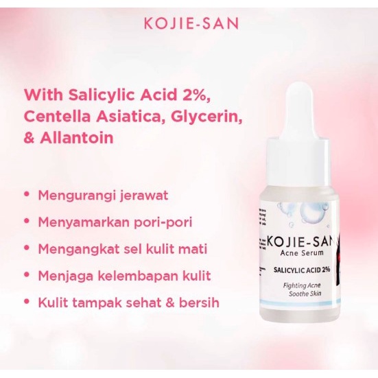 Kojie-San Serum  Niacinamide Brightening Serum Kojic Acid / Whitening Serum / Salicylic Acid Acne Serum BPOM