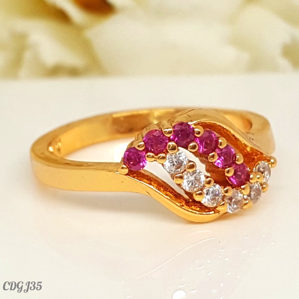 PGX Cincin Xuping Wanita Lapis Emas Aksesoris Perhiasan Fashion Premium - Z207