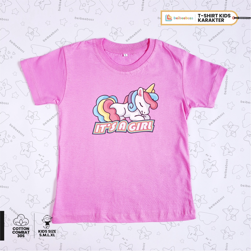 Kaos Anak Distro Lengan Pendek Combed 30s Laki Laki / Perempuan Oblong Usia 3-4tahun size M