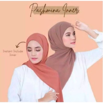 PASHMINA INNER 2 IN 1 CERUTY BABY DOLL PREMIUM / PASHMINA CERUTY INSTAN HIJAB CIPUT  / KERUDUNG PASHMINA INNER 2IN1 CERUTY BABY DOLL 180 X 75 BISA BULAK BALIK