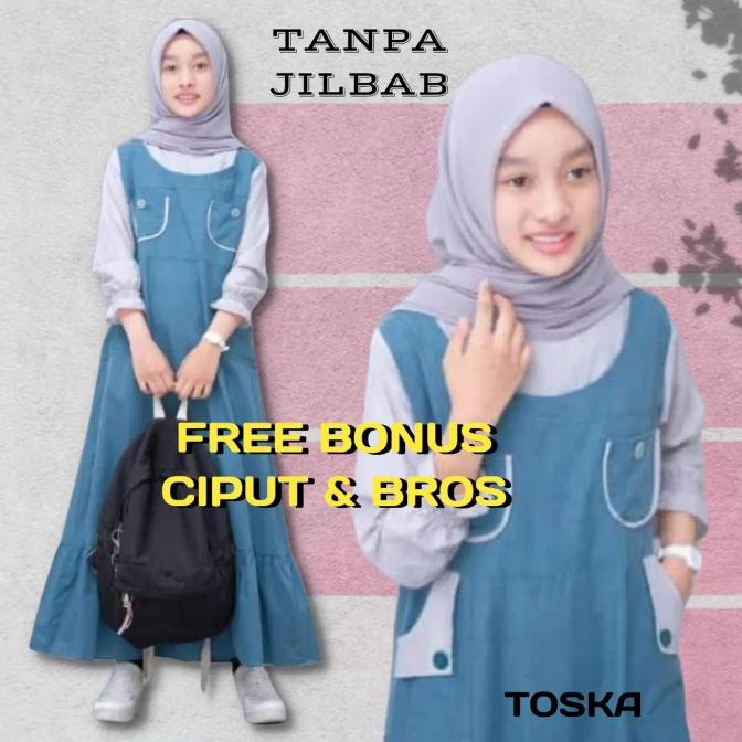 baju gamis anak remaja tanggung perempuan terbaru usia 10 - 12 tahun