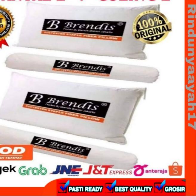 ♣ [100%ORIGINAL]Bantal Brendis & guling Brendis 2 set ( 2 bantal + 2 guling ) ✵