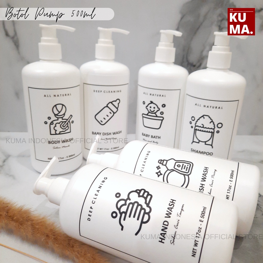 REFILLABLE DISH AND HAND SOAP BOTTLE 500ML | aesthetic bottle refill | botol sabun cuci tangan isi ulang | botol sabun cuci piring isi ulang | botol pump 500ml