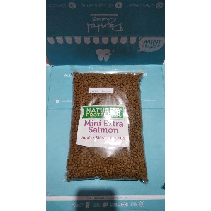 Natures Protection Mini Extra Salmon 1kg Bagus Untuk Kulit dan Bulu makanan anjing