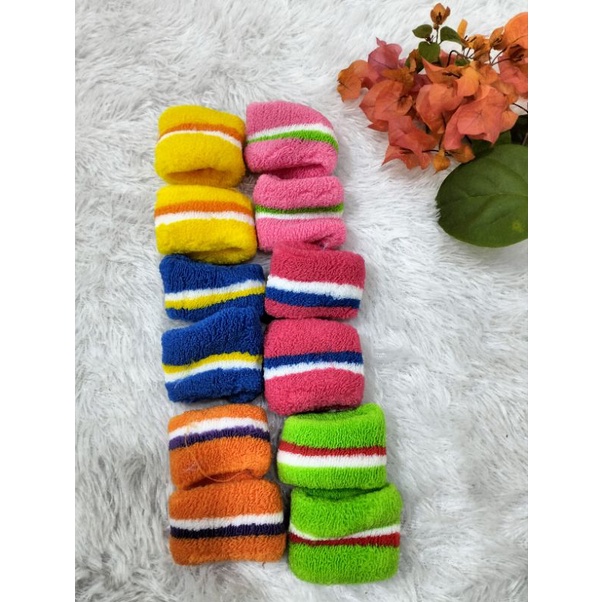 ikat rambut donat halus rainbow