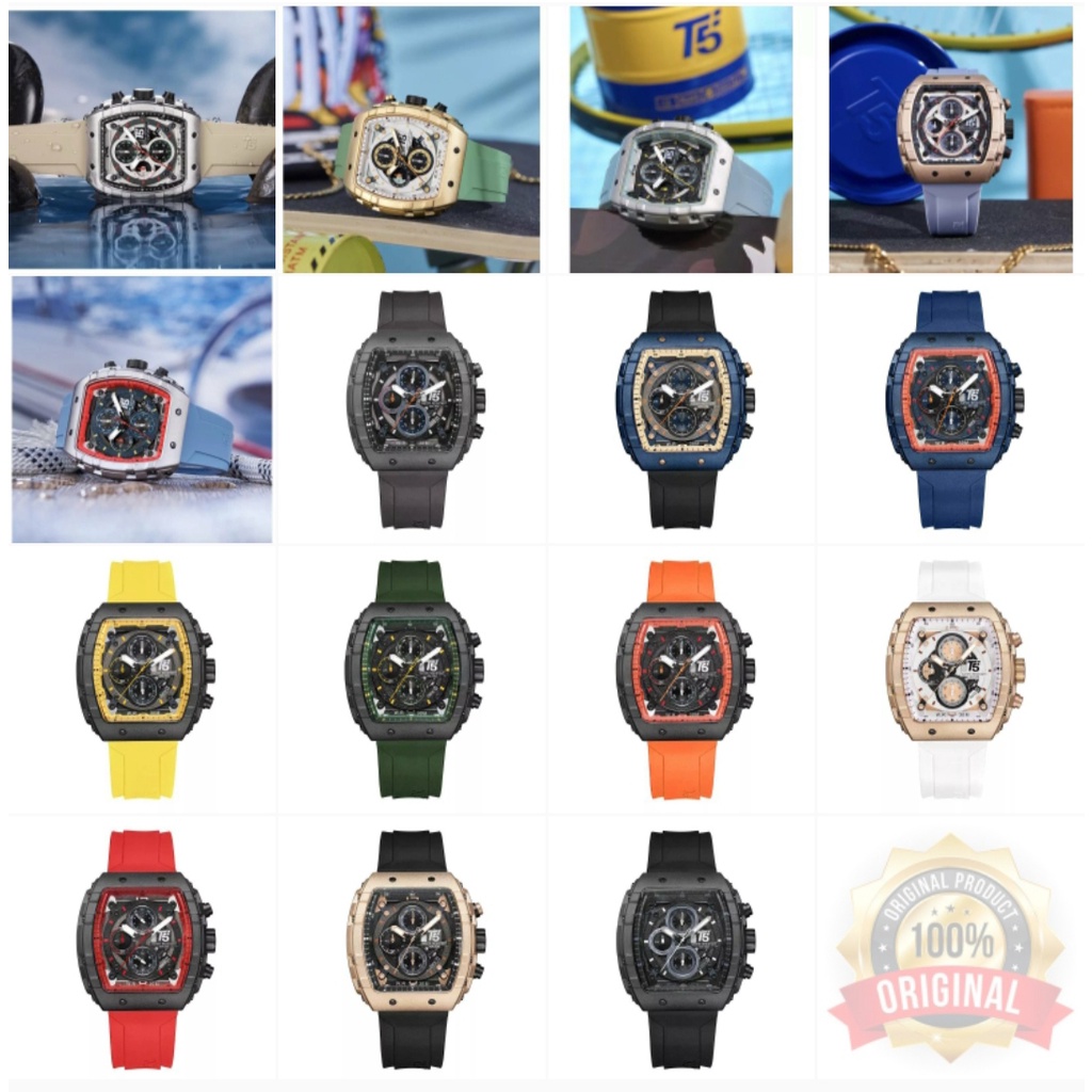 JAM TANGAN PRIA | T5 H 3856G | T5H3856G | RUBBER | ORIGINAL GARANSI