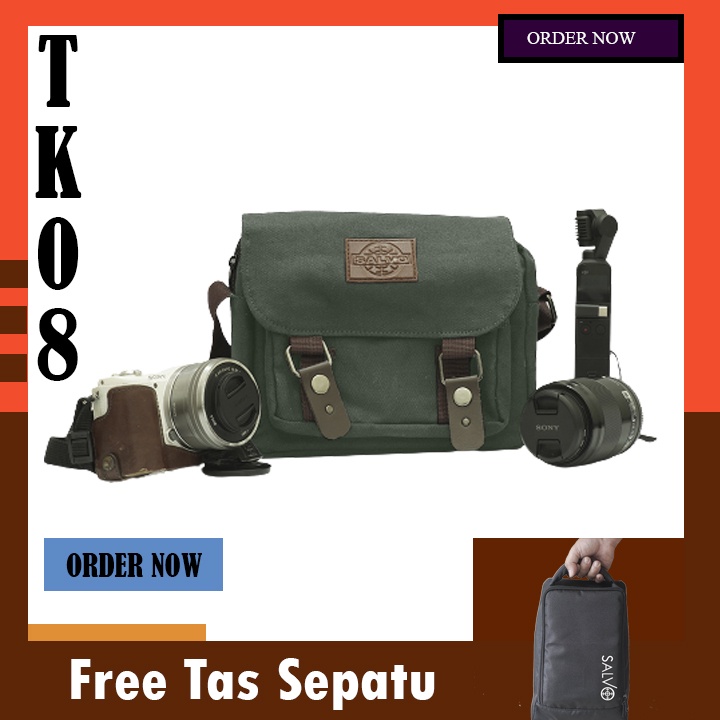 tas kamera dslr mirrorless canon original salvo TK08 gratis tas sepatu salvo