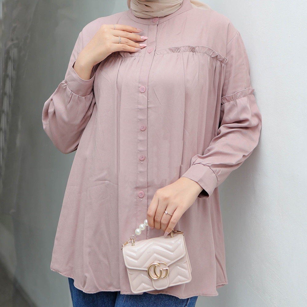 Sorya Blouse - Baju Atasan Wanita Blouse Korean Style - Kemeja Blouse Crinkle