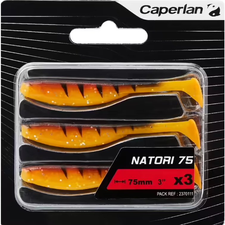 CAPERLAN Lure Fishing Umpan Memancing Soft Natori 75 Natural x3