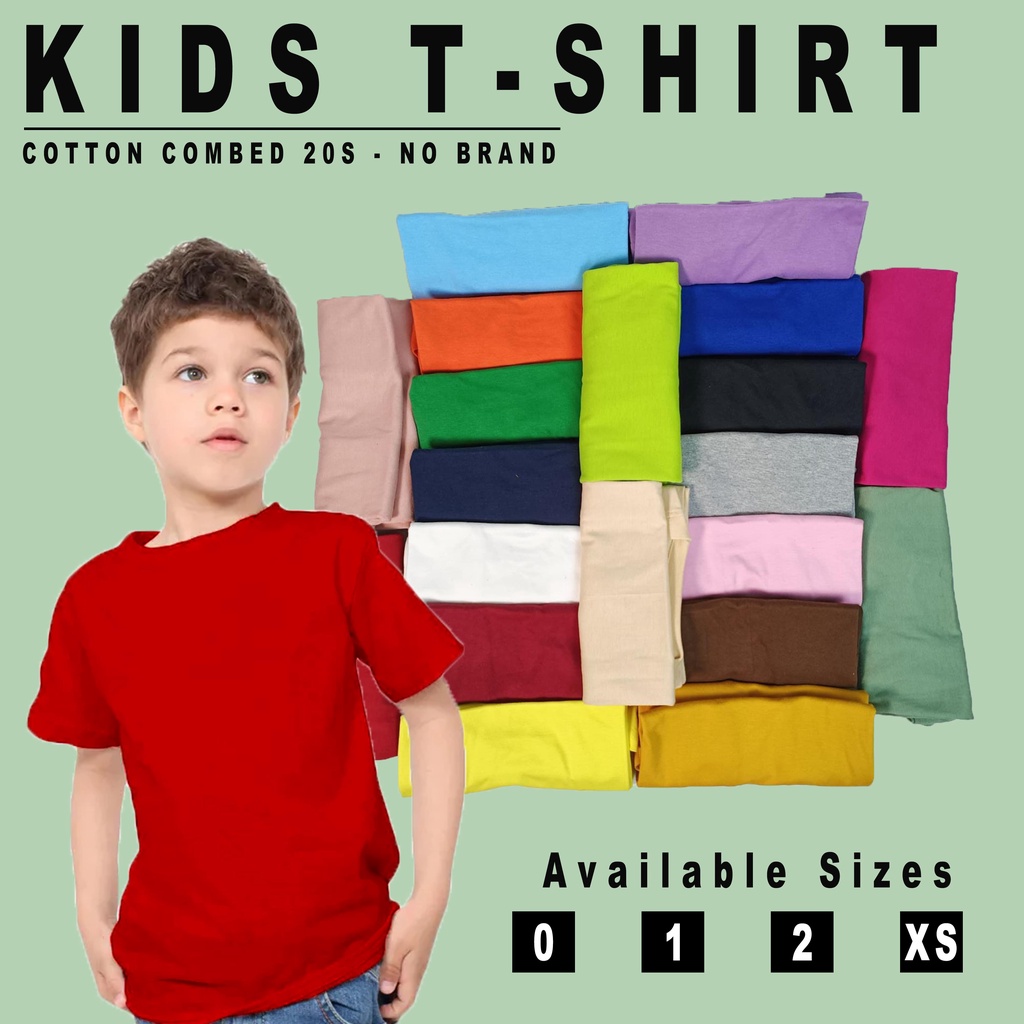 BUBI KAOS KIDS 100% COTTON COMBED 20S | ANAK LUCU KEREN COOL | KAOS POLOS TEBAL ADEM MENYERAP KERINGAT