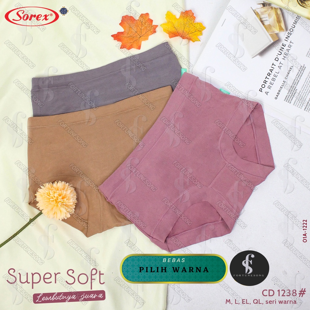 [Bebas Pilih Warna] Sorex - Celana Dalam Wanita Sorex Super Soft Art 1238 PILIH WARNA