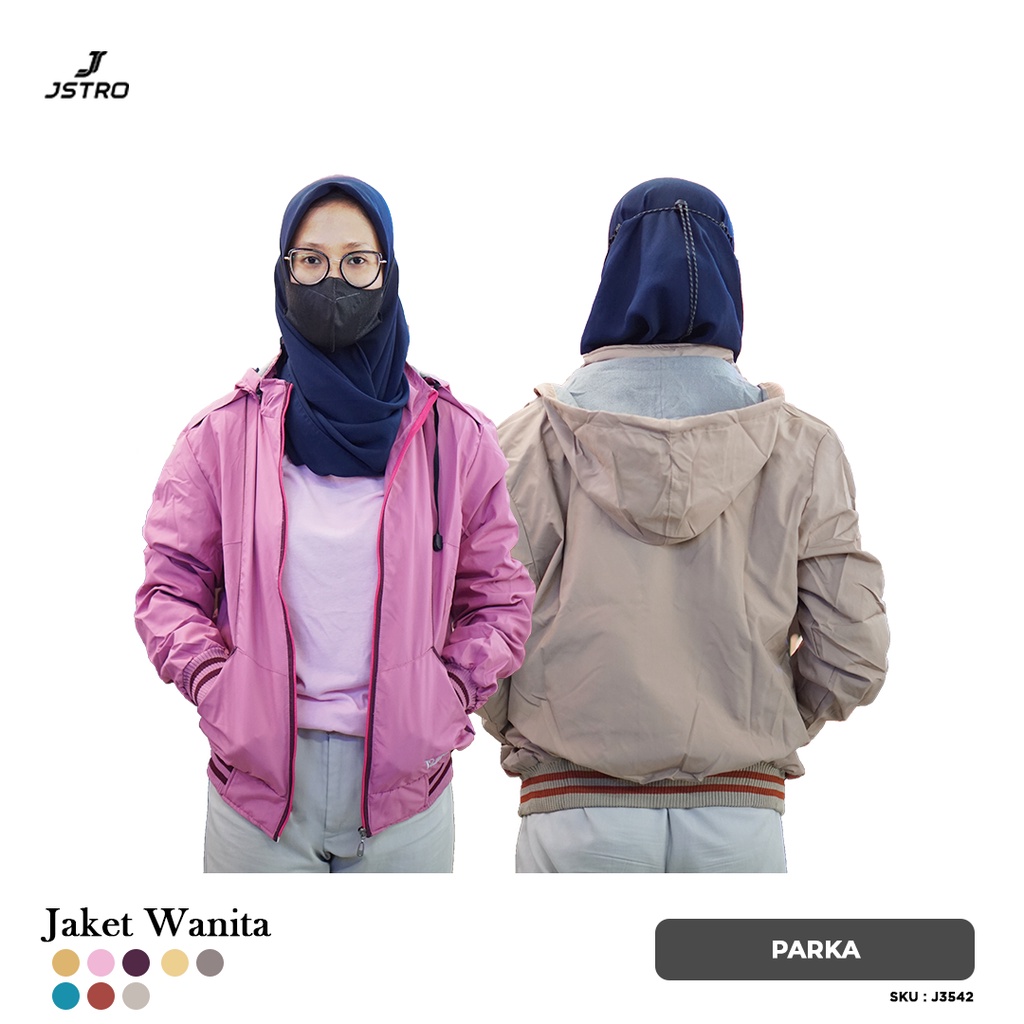 Jstro Jaket Parka Cew Topi Lepas