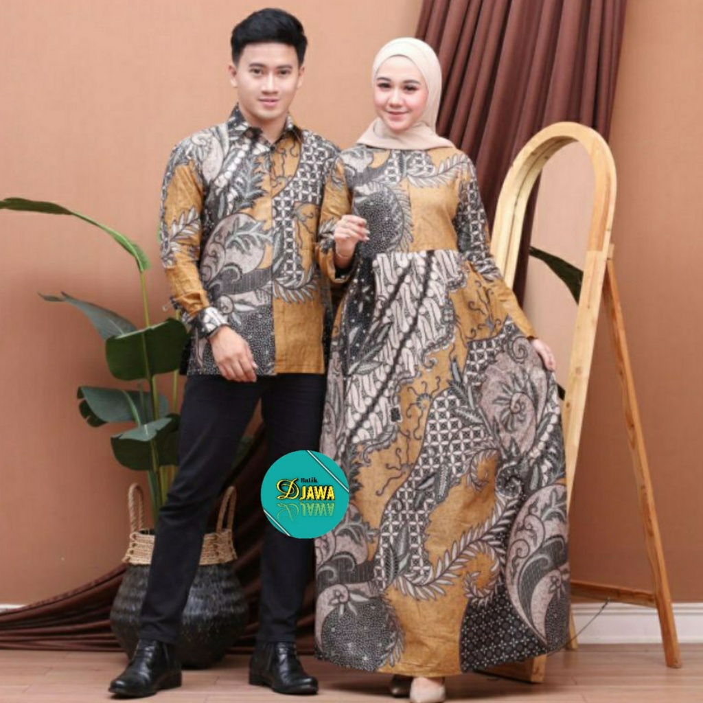 PROMOCOUPLE BATIK GAMIS PASANGAN MODERN SET KEMEJA BATIK GAMIS FAMILY JUMBO
