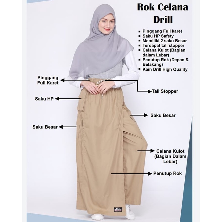 Rok Celana Drill Pemda/krem