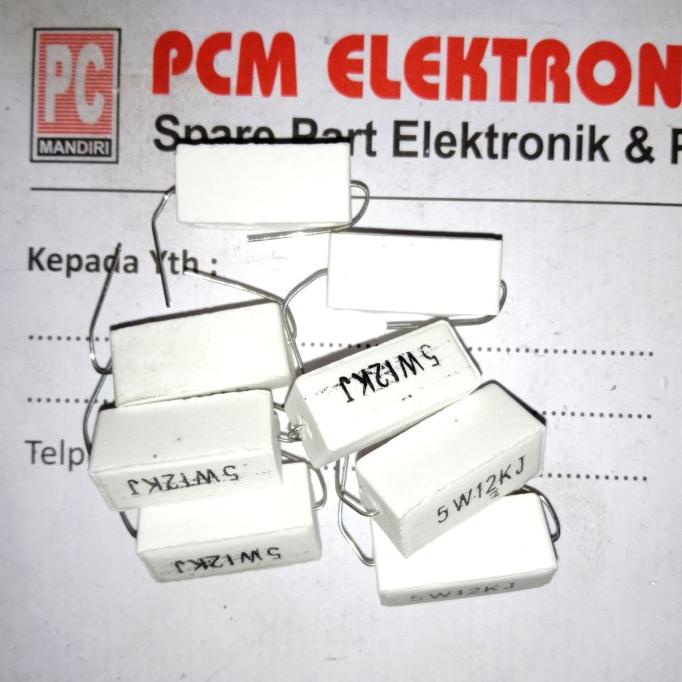 R 12k 12Kohm 12 K 5w 5watt 5 watt Resistor Kapur pcmelektrob9090 Ayo Order